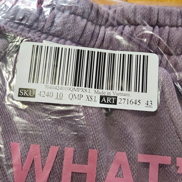 NWT Pink Ivy Fleece Wide-Leg Split Hem Sweatpant - XS Long - Picture 9 of 9